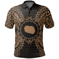 Cook Islands Polo Shirt Kuki Airani Flag Map Polynesian Tattoo Gold Unisex Gold - Polynesian Pride