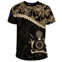 Cook islands T Shirt Golden Coconut 01 Unisex Black - Polynesian Pride