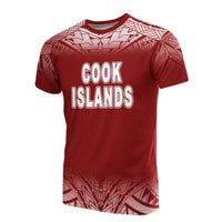 Cook Islands All Over T Shirt Fog Red Unisex Red - Polynesian Pride