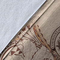 Northern Mariana Islands Premium Blanket - Hibiscus Flowers Vintage Style - Polynesian Pride