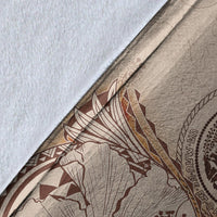 Hawaii Premium Blanket - Hibiscus Flowers Vintage Style - Polynesian Pride