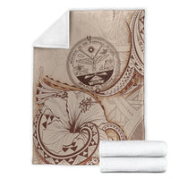 Marshall Islands Blanket - Hibiscus Flowers Vintage Style - Polynesian Pride