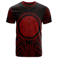 Marshall T Shirt Marshall Seal Tribal Red Color Patterns Unisex Black - Polynesian Pride
