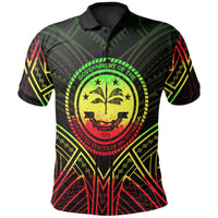 Federated States of Micronesia Polo Shirt Federated States of Micronesia Seal Reggae Tribal Patterns Unisex Black - Polynesian Pride