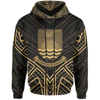 Kiribati Hoodie Kiribati Seal Gold Tribal Patterns Unisex White - Polynesian Pride