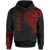 Kosrae State Hoodie Kosrae State Tatau Red Patterns Unisex Black - Polynesian Pride