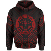 Federated States of Micronesia Hoodie Federated States of Micronesia Seal Red Tribal Patterns Unisex Black - Polynesian Pride