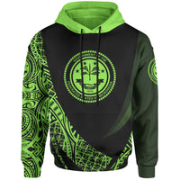 Federated States of Micronesia Hoodie Green Polynesian Patterns Sport Style Unisex Black - Polynesian Pride