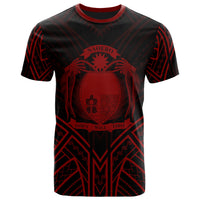 Nauru T Shirt Nauru Seal Tribal Red Color Patterns Unisex Black - Polynesian Pride