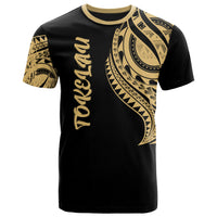 Tokelau T Shirt Tokelauan Tatau Gold Patterns Unisex Black - Polynesian Pride