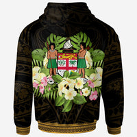 Fiji Hoodie Polynesian Gold Patterns Collection - Polynesian Pride