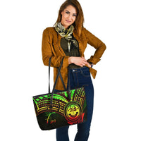 Federated States of Micronesia Leather Tote - Reggae Color Cross Style - Polynesian Pride