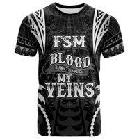 Federated States of Micronesia T Shirt Blood Runs Through My Veins Style Black Unisex Black - Polynesian Pride