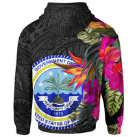 Federated States of Micronesia Hoodie Hibiscus Polynesian Pattern - Polynesian Pride