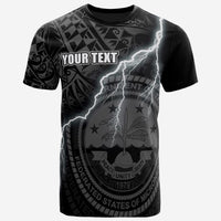 Federated States of Micronesia Custom T Shirt F S M Seal Lighting Thunder Unisex Black - Polynesian Pride
