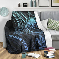 Federated States of Micronesia Custom Personalised Premium Blanket - Blue Turtle - Polynesian Pride