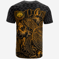 Federated States of Micronesia T Shirt FSM Seal Turtle Hibiscus Gold - Polynesian Pride