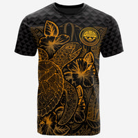 Federated States of Micronesia T Shirt FSM Seal Turtle Hibiscus Gold Unisex Gold - Polynesian Pride