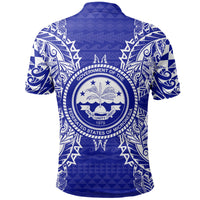 Federated States of Micronesian Polo Shirt Federated States of Micronesian Seal Map Polynesian Tattoo Blue - Polynesian Pride
