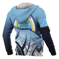 Federated States of Micronesia Coat of Arms Zip up Hoodie Polynesian Pattern - Polynesian Pride