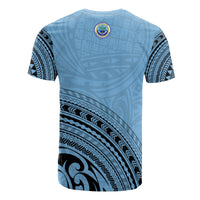 Federated States of Micronesia All Over T Shirt F S M Seal Polynesian Tribal Light Blue Version - Polynesian Pride