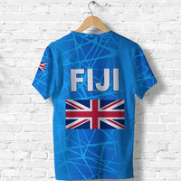 Fiji Flag T Shirt Sporty Version Blue LT8 - Polynesian Pride