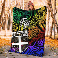 Fiji Premium Blanket - Rainbow Polynesian Pattern - Polynesian Pride