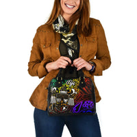 Fiji Shoulder Handbag - Rainbow Polynesian Pattern Crest - Polynesian Pride