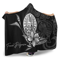 French Polynesia Hooded Blanket - Fish With Plumeria Flowers Style - Polynesian Pride