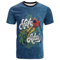 Guam T Shirt Hafa Adai With Map Unisex Blue - Polynesian Pride