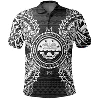 Federated States of Micronesian Polo Shirt Federated States of Micronesian Seal Map Polynesian Tattoo Black Unisex Black - Polynesian Pride