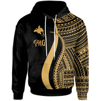 Papua New Guinea Hoodie Gold Tentacle Tribal Pattern Unisex Gold - Polynesian Pride