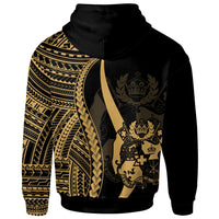 Tonga Hoodie Gold Tentacle Tribal Pattern - Polynesian Pride