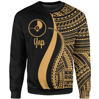 Yap Sweatshirt - Gold Polynesian Tentacle Tribal Pattern Unisex Gold - Polynesian Pride