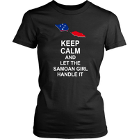Samoa T Shirt Samoan Flag Keep Calm, Let Samoan Girl Handle It Unisex Navy - Polynesian Pride