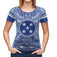 Gambier Islands T Shirt National Coat of Arms Polynesian Flag Color - Polynesian Pride