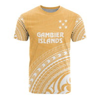 Gambier Islands All Over T Shirt Gambier Islands Polynesian Tribal Gold Version Unisex Yellow - Polynesian Pride