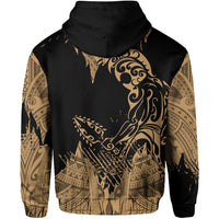 Hawaii Polynesian Hoodie Zip Warrior Ikaika Benjamin Style Gold - Polynesian Pride