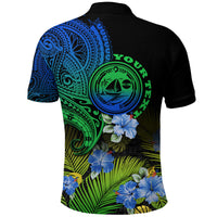 Custom Vanuatu Malampa Province Polo Shirt Hibiscus Tribal Polynesian Tattoo Ver Gradient LT9 - Polynesian Pride