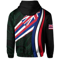 Hawaii Flag Polynesian Hoodie Green Ten Style - Polynesian Pride