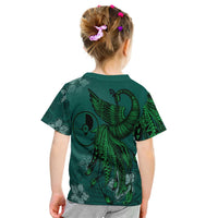 Yap Custom T Shirt Polynesian Phoenix Bird, Fairytales Bird Green - Polynesian Pride