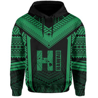 Hawaiian Kanaka Polynesian Hoodie Active Green - Polynesian Pride