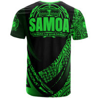 Samoa T Shirt Green Polynesian Patterns Sport Style - Polynesian Pride