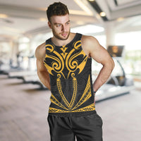 Hawaii Kanaka Polynesian Football Jersey Men's Tank Top - Grey And Yellow - Bernice - AH - Polynesian Pride