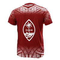 Guam Custom T Shirt Fog Red - Polynesian Pride