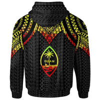 Guam Zip up Hoodie Polynesian Armor Style Reagge - Polynesian Pride
