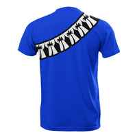 Guam T Shirt Polynesian Pattern Blue With Hibiscus - Polynesian Pride