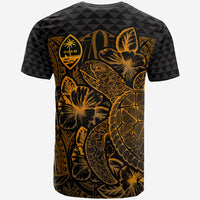 Guam T Shirt Guam Coat of Arms Turtle Hibiscus Gold - Polynesian Pride