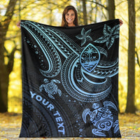Guam Custom Personalised Premium Blanket - Blue Turtle - Polynesian Pride