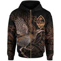 Guam Zip up Hoodie Guam Rail Unisex Black - Polynesian Pride